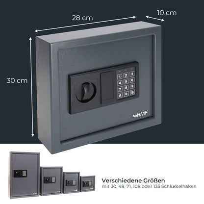 HMF 2030-11 Schlüsseltresor Elektronikschloss - 30 Haken Anthrazit