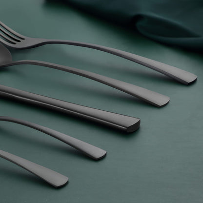 Bestdin Essbesteck 60tlg. für 12 Pers. Edelstahl – Schwarz Matt