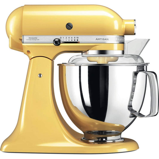 KitchenAid Küchenmaschine Artisan 4,8L – Pastell Gelb. Vielseitiger Standmixer rührt, knetet und schlägt Zutaten für Backwaren.