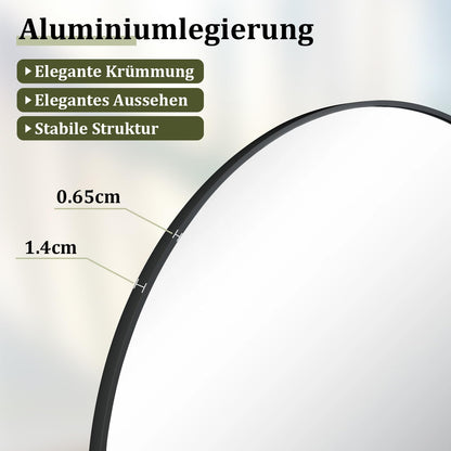 BEAUTYPEAK Ganzkörperspiegel Bogen 181x63 cm - Schwarz