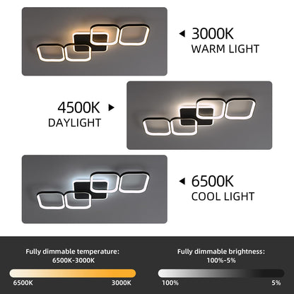 ANTENLICHT Dimmbar Fernbedienung LED Deckenleuchte – Schwarz 50W