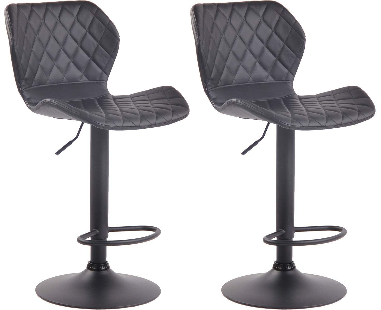 CLP Cork 2er Set Barhocker Kunstleder höhenverstellbar - Schwarz. Zwei schwarze Kunstleder-Barhocker, höhenverstellbar für Tresen und Bartische.