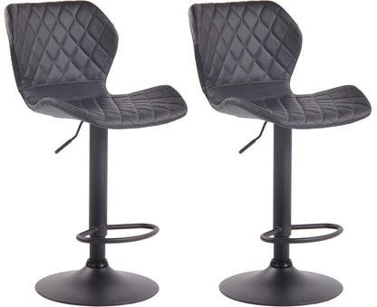 CLP Cork 2er Set Barhocker Kunstleder höhenverstellbar - Schwarz. Zwei schwarze Kunstleder-Barhocker, höhenverstellbar für Tresen und Bartische.