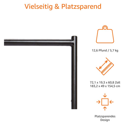 Amazon Basics Kleiderständer GAR-6FT, 1,82 x 1,52 m, Schwarz