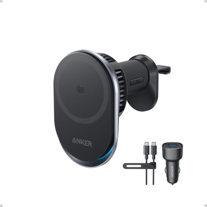 Anker Prime MagSafe Autoladegerät, Qi2 25W, Lüftungshalterung – kabellose Kfz-Ladehalterung mit Aktivkühlung
