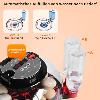 SUBOSI Brutautomat HN061 – vollautomatischer Inkubator für 12 Eier