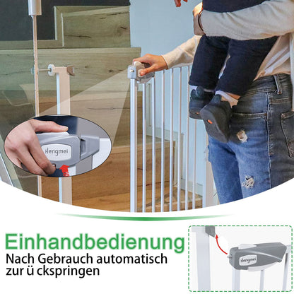 UISEBRT Türschutzgitter ohne Bohren, Auto-Close, 95-105 cm, weiss