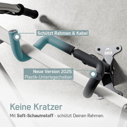 Borgen Fahrrad-Wandhalterung klappbar bis 20 kg für MTB und E-Bike