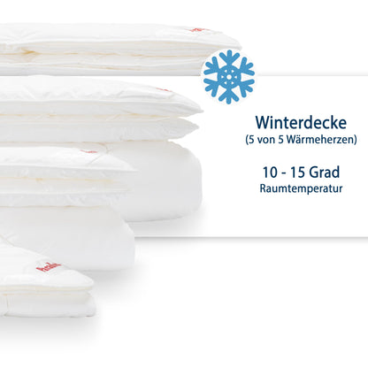 PARADIES Prima Bio Winterbettdecke Set - 155x220 + Kissen 80x80
