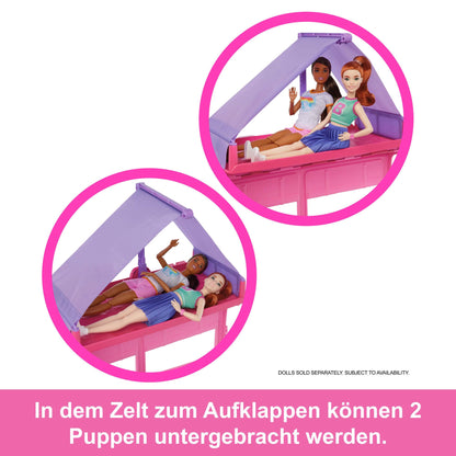 Barbie Super Abenteuer-Camper Spielset mit Dachzelt - HRJ78
