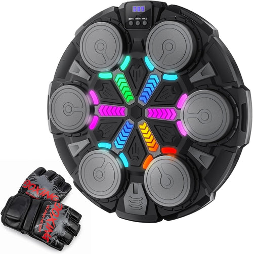 Esnowlee Musik-Boxmaschine CD8820 mit Bluetooth, LED & Boxhandschuhen in Ferrous zur Wandmontage
