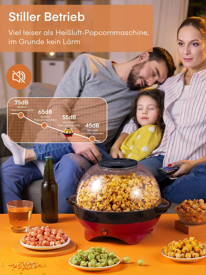 HOUSNAT Popcornmaschine RH-906, 800 W, 5,5 l, Antihaftbeschichtung