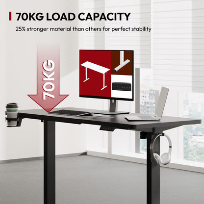 SANODESK Höhenverstellbarer Schreibtisch 110x54 cm - Schwarz