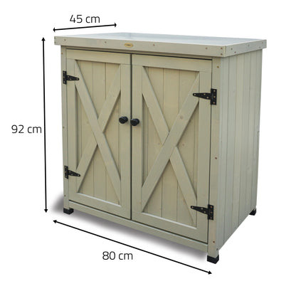 HABAU Laura Gartenschrank wetterfest Massivholz - Grau lasiert