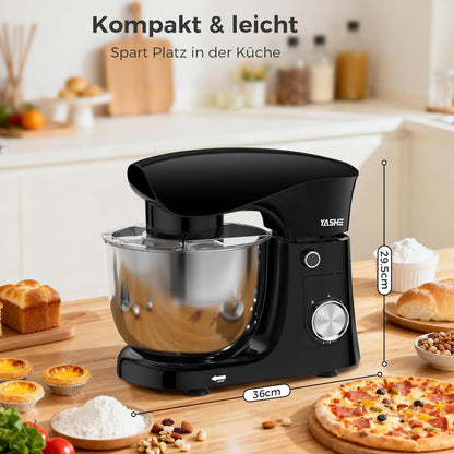 YASHE Küchenmaschine SM-2548A, 1500 W Knetmaschine mit 2 Schüsseln