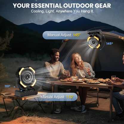Ateroll Camping Ventilator mit Sprühnebel, 20000 mAh Akku und LED