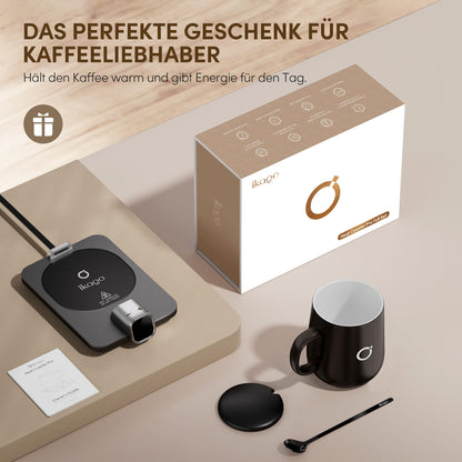 Ikago intelligentes beheiztes Kaffeewärmer Set - Schwarz