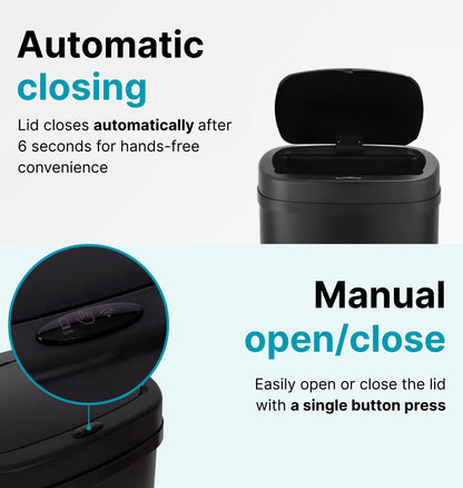 Five Stars® Sensor-Mülleimer 60L Edelstahl Schwarz