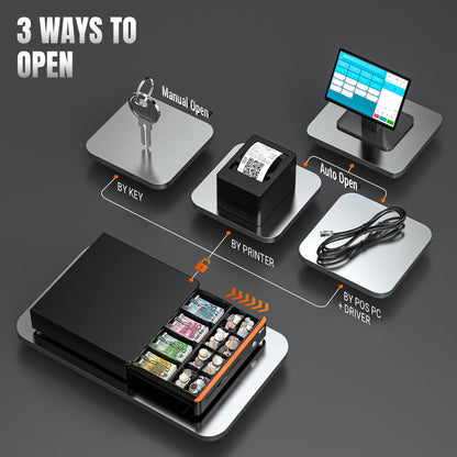 Tera POS Kassenlade 405R abschliessbar RJ12 - 5 Scheine, 8 Münzen