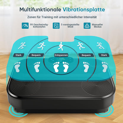 THERUN Vibrationsplatte Rüttelplatte Heimtrainer - Black