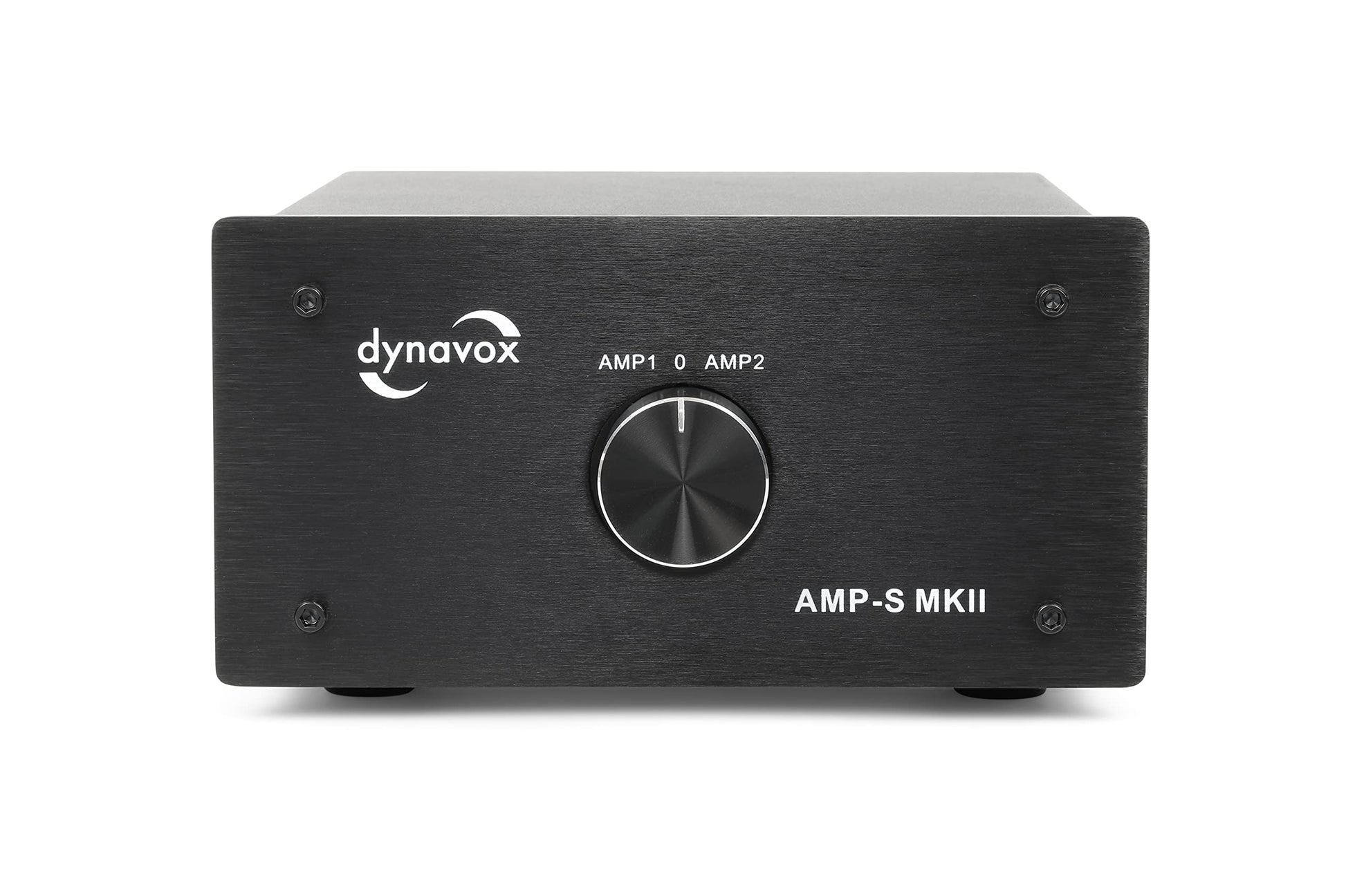 Dynavox AMP-S MKII Verstärker- & Boxen-Umschalter - Schwarz. Rechteckiger Umschalter zur Verbindung mehrerer Verstärker und Lautsprecherpaare.