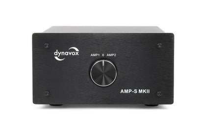 Dynavox AMP-S MKII Verstärker- & Boxen-Umschalter - Schwarz. Rechteckiger Umschalter zur Verbindung mehrerer Verstärker und Lautsprecherpaare.