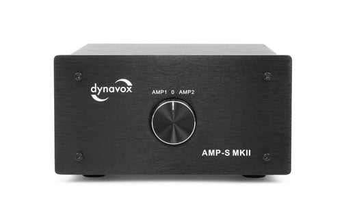 Dynavox AMP-S MKII Verstärker- & Boxen-Umschalter - Schwarz. Rechteckiger Umschalter zur Verbindung mehrerer Verstärker und Lautsprecherpaare.