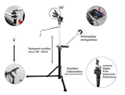 EUFAB 16421 E-Bike Montageständer - Silber/Schwarz