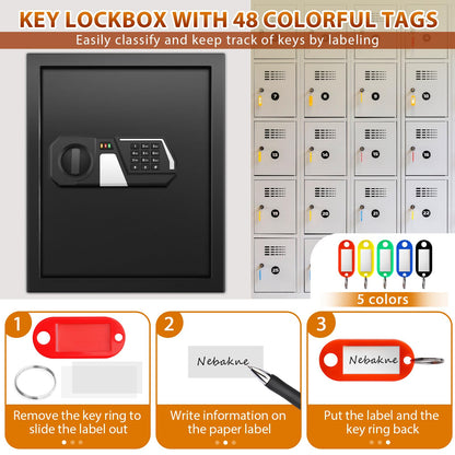 Mejasg Feuerfester Schlüsselkasten – Zahlencode, 48 Schlüssel