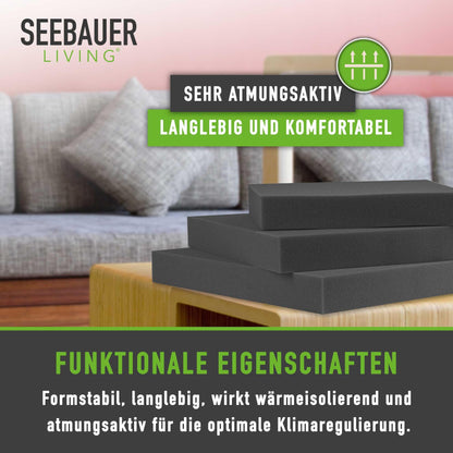 SEEBAUER living Schaumstoff RG 60/70 Polsterplatte - 160x40x5 cm