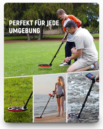 KAIWEETS Metalldetektor – Zusammenklappbar, Farbige Anzeige