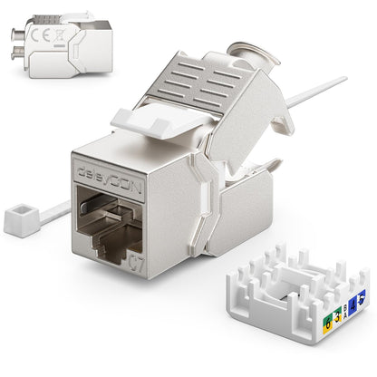 deleyCON CAT 7 Keystone Jack – 24er Set RJ45 STP LSA