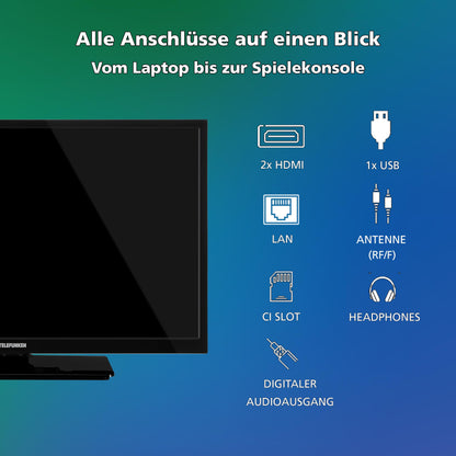 TELEFUNKEN XH24VP550M 24 Zoll Smart HD LED TV – schwarz