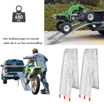 Lospitch Auffahrrampe Alu klappbar 2er Set Verladerampe 680 kg