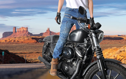oFzimTo Motorradjeans Herren Stretch-Jeans mit Protektoren