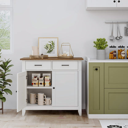 HOCSOK Küchenschrank Landhaus – Sideboard 2 Türen, 2 Schubladen