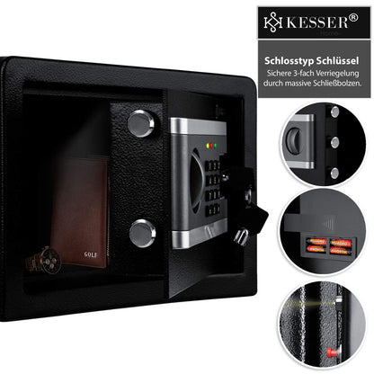 KESSER Elektronischer Tresor Möbeltresor – 31x20x20cm