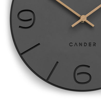 Cander Berlin Wanduhr MNU 2630 Y lautlos MDF anthrazit 30 cm