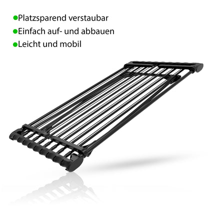 BigDean Wäscheständer Jumbo - Schwarz, dicke Leinen 28m ausziehbar