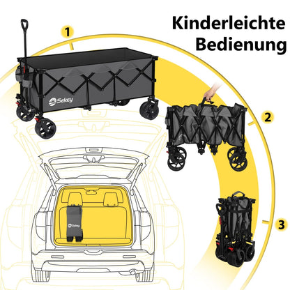 Sekey XXXL Bollerwagen Faltbar - Super 4013 Anthrazit