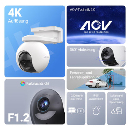 EZVIZ CB8 Pro 4K Kit Solar-Überwachungskamera für aussen