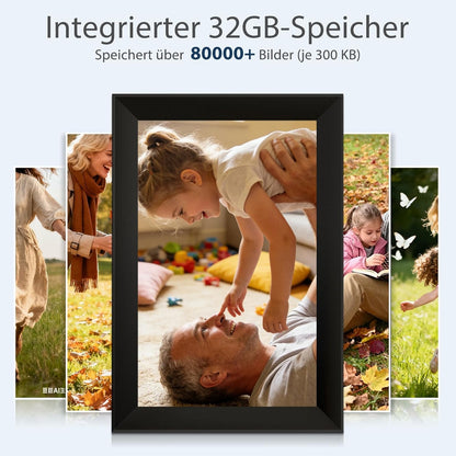 Ekasoco Frameo Digitaler Bilderrahmen 10,1 Zoll WLAN Touchscreen 32GB