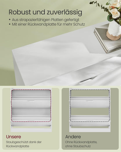 VASAGLE LBC048W01 Schuhschrank - 2 Klappen, wolkenweiss