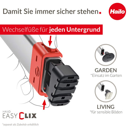 Hailo L80 ComfortLine Alu Sicherheits-Stehleiter - 3 Stufen Silber