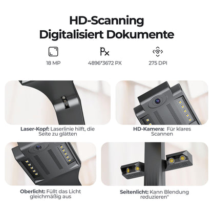CZUR ET18 Profi Buchscanner A3 - 18 Megapixel Dokumentenscanner