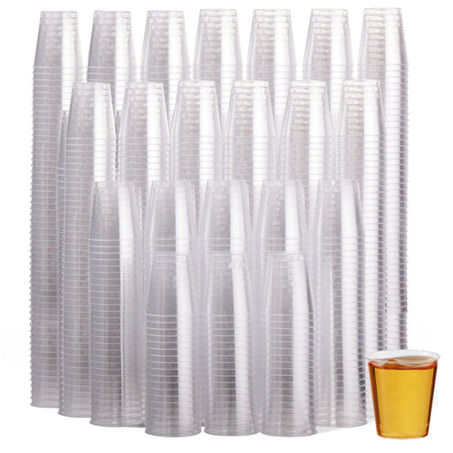 MATANA Schnapsgläser 3cl aus Kunststoff, 1000 Stück, transparent – klare Mehrweg-Shotbecher