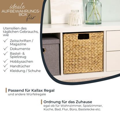 HMF Aufbewahrungskorb Wasserhyazinthe 4er Set – Kallax