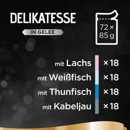 Sheba Delikatesse in Gelee Katzen-Nassfutter Fischauswahl 72 x 85 g