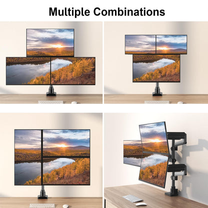 PUTORSEN Monitorhalterung 3 Monitore - 17-32 Zoll höhenverstellbar