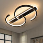 LUOLONG LED Deckenleuchte dimmbar, 2-Ring, 35 W, schwarz, 40 cm, runde Bauform mit Eisenkorpus
